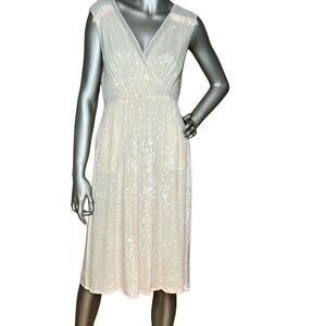silver sequin dress french connection French Connection Silver Emille Sparkle Short Dress